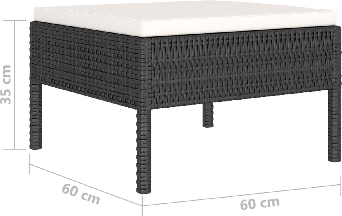 Vidaxl 4-delige Loungeset Met Kussens Poly Rattan - Zwart