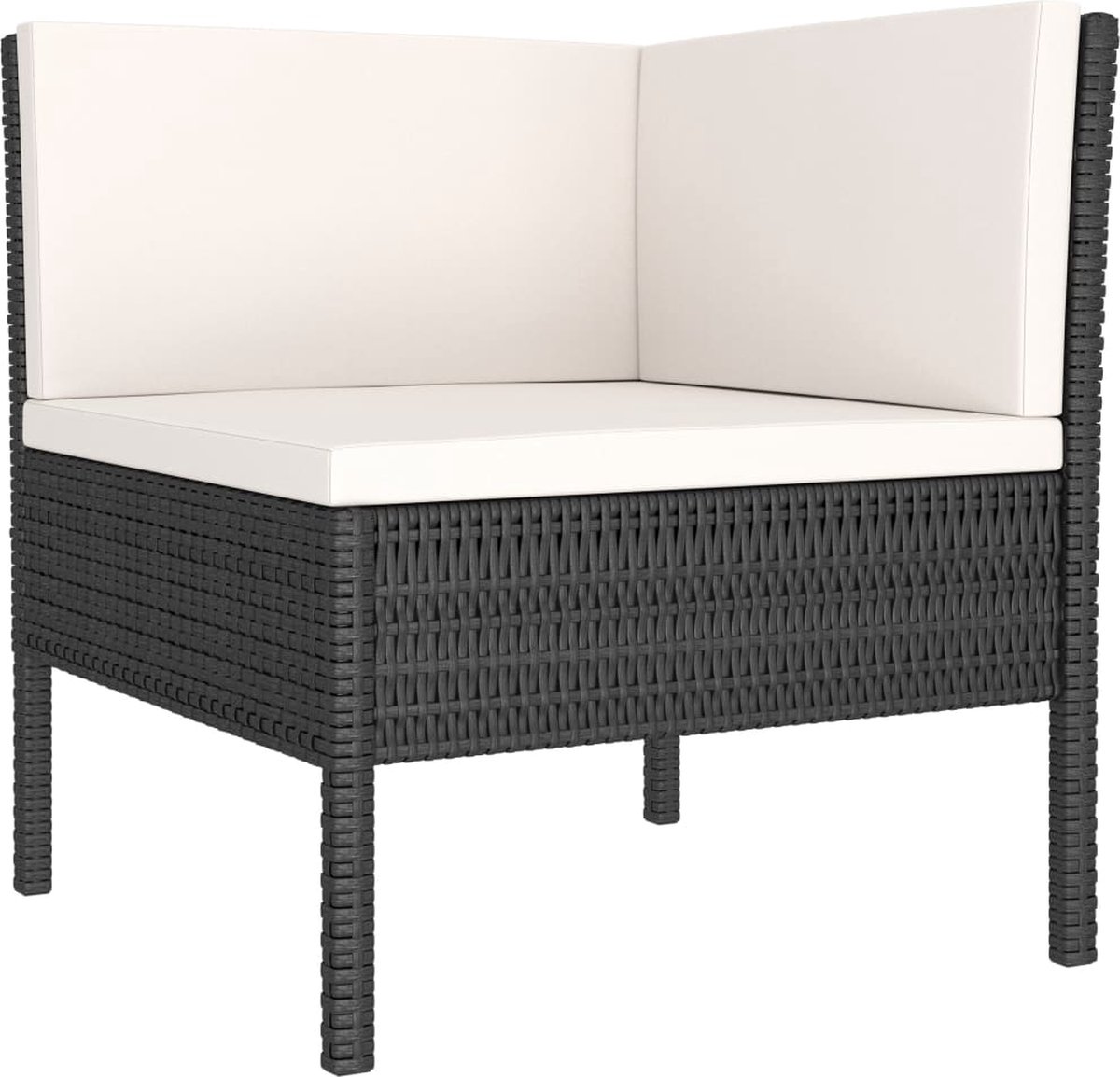 Vidaxl 2-delige Loungeset Met Kussens Poly Rattan - Zwart