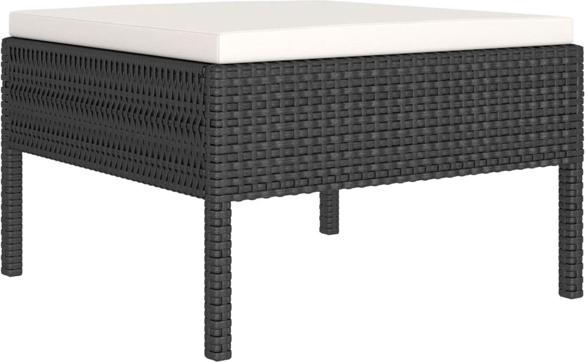 Vidaxl 2-delige Loungeset Met Kussens Poly Rattan - Zwart