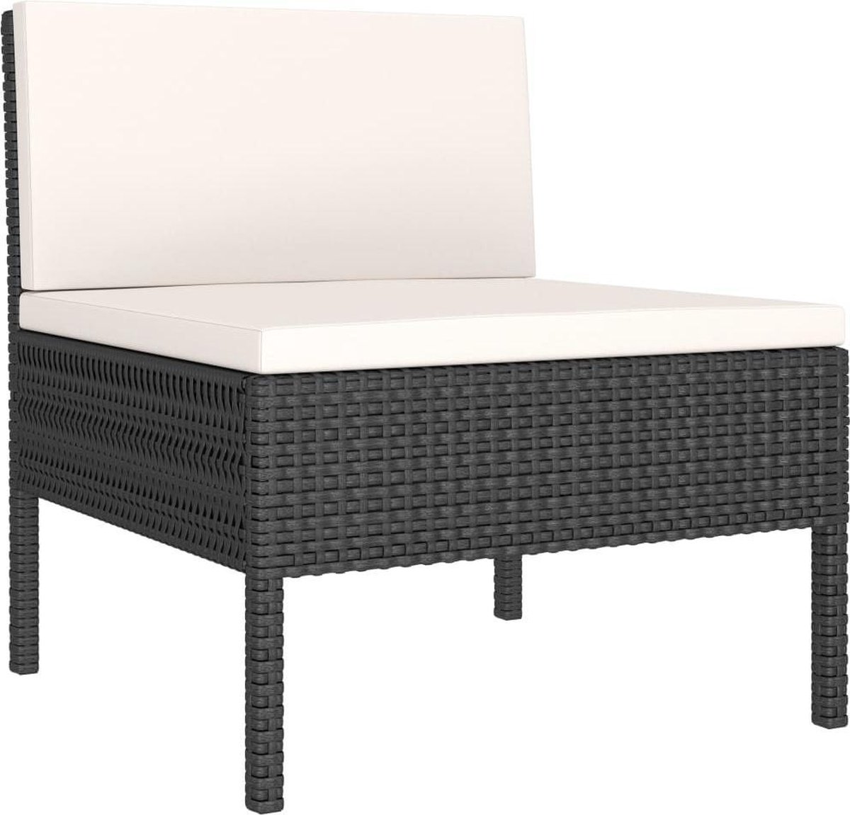 Vidaxl 2-delige Loungeset Met Kussens Poly Rattan - Zwart