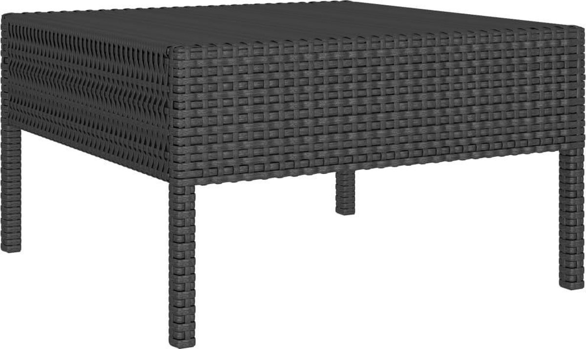 Vidaxl 2-delige Loungeset Met Kussens Poly Rattan - Zwart