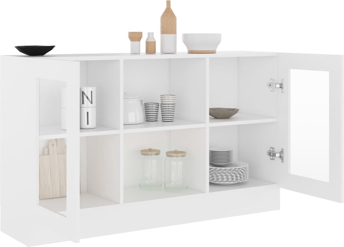 Vidaxl Vitrinekast 120x30,5x70 Cm Spaanplaat - Wit