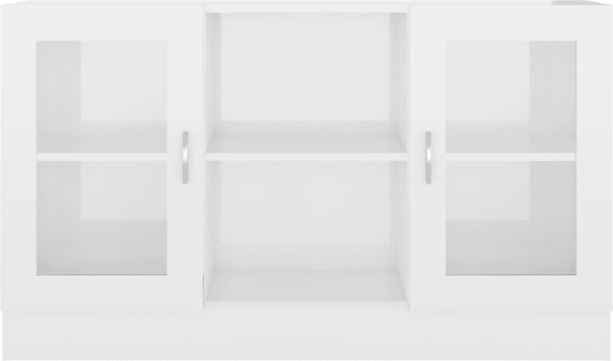 Vidaxl Vitrinekast 120x30,5x70 Cm Spaanplaat Hoogglans - Wit