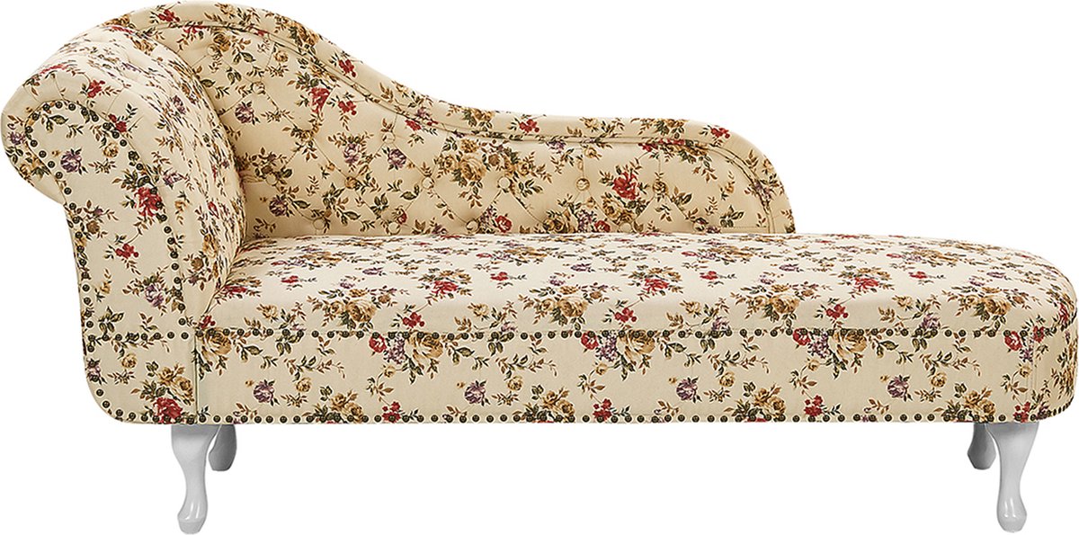 Beliani Nimes Chaise Longue Polyester 61 X 170 Cm - Beige