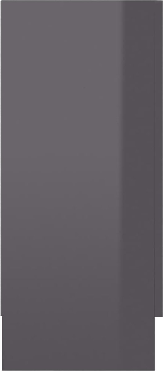 Vidaxl Vitrinekast 120x30,5x70 Cm Spaanplaat Hoogglans - Grijs