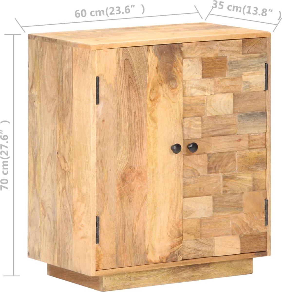 Vidaxl Dressoir 60x35x70 Cm Massief Mangohout - Bruin
