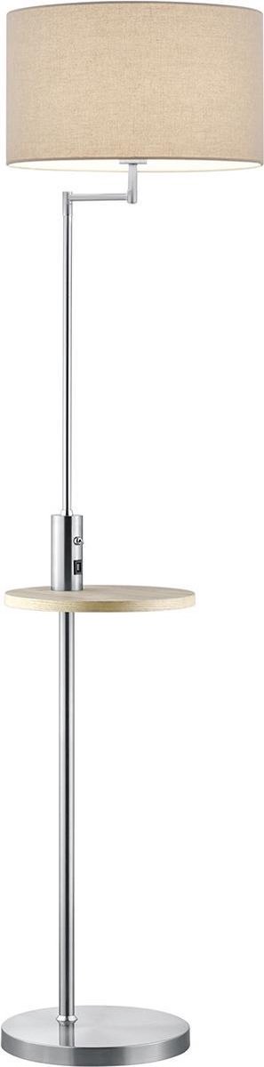 BES LED Led Vloerlamp - Trion Cliso - E27 Fitting - Rond - Mat Nikkel - Aluminium