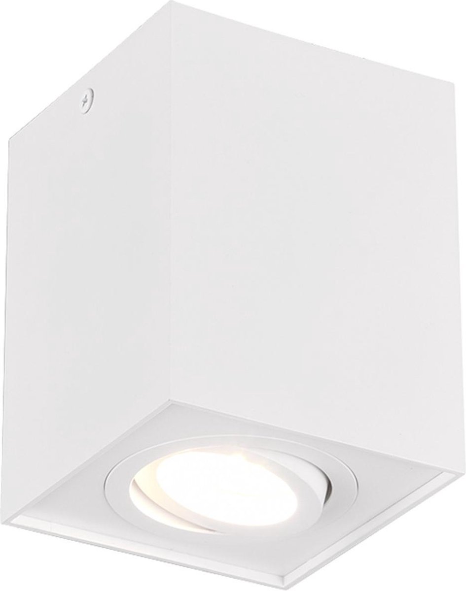 BES LED Led Plafondspot - Trion Bisqy - Gu10 Fitting - 1-lichts - Vierkant - Mat - Aluminium - Wit