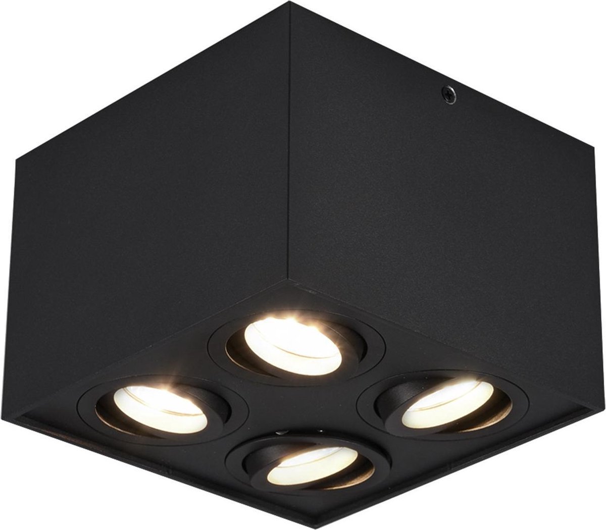 BES LED Led Plafondspot - Trion Bisqy - Gu10 Fitting - 4-lichts - Vierkant - Mat - Aluminium - Zwart