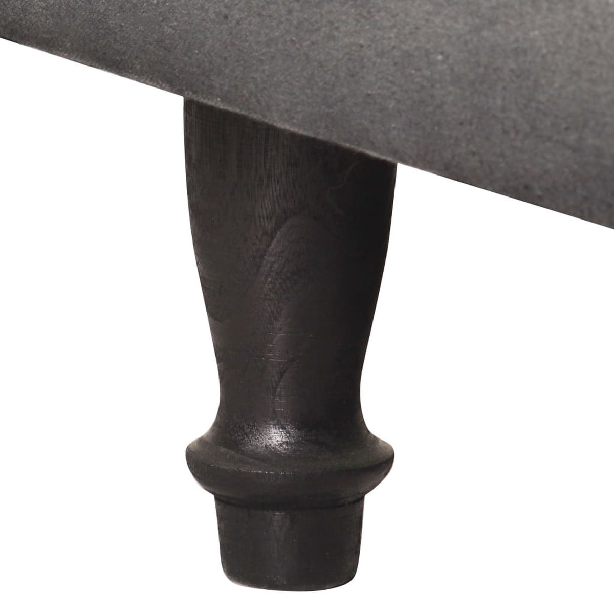 Vidaxl Kuipstoel Echt Leer En Canvas - Zwart