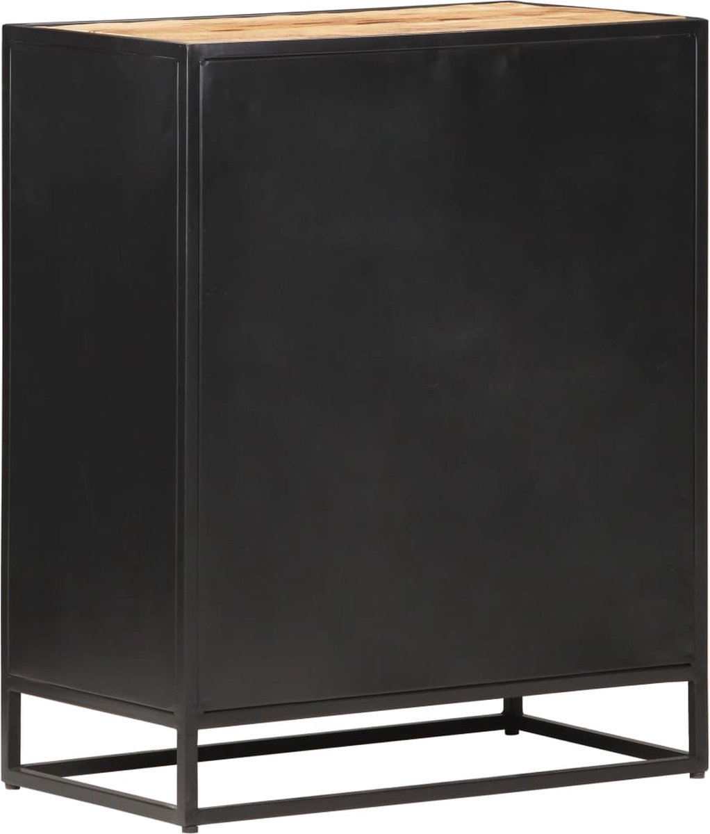 Vidaxl Dressoir 60x35x75 Cm Ruw Mangohout En Natuurlijk Riet - Bruin