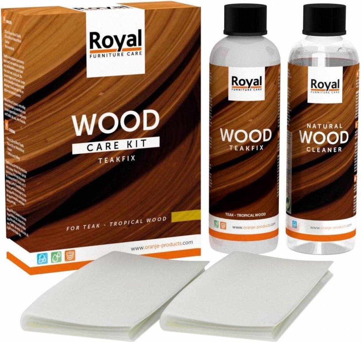 Furniture Care Teakfix Wood Care Kit + Cleaner - Oranje