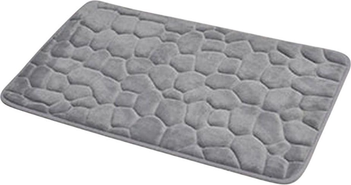 4Goodz Pebbles Zachte Traagschuim Badmat - Douchemat 50x80 Cm - - Grijs