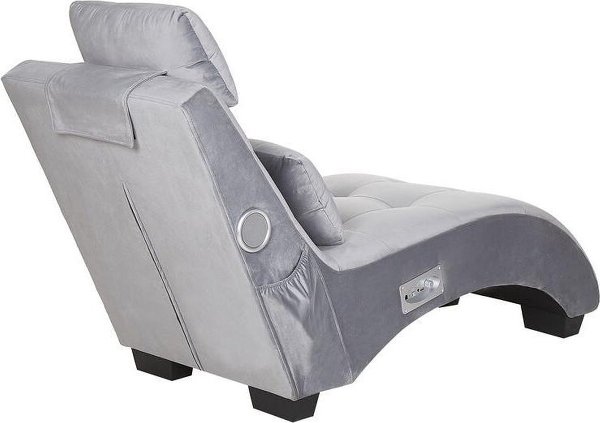 Beliani Simorre Chaise Longue Fluweel 66 X 157 Cm - Grijs