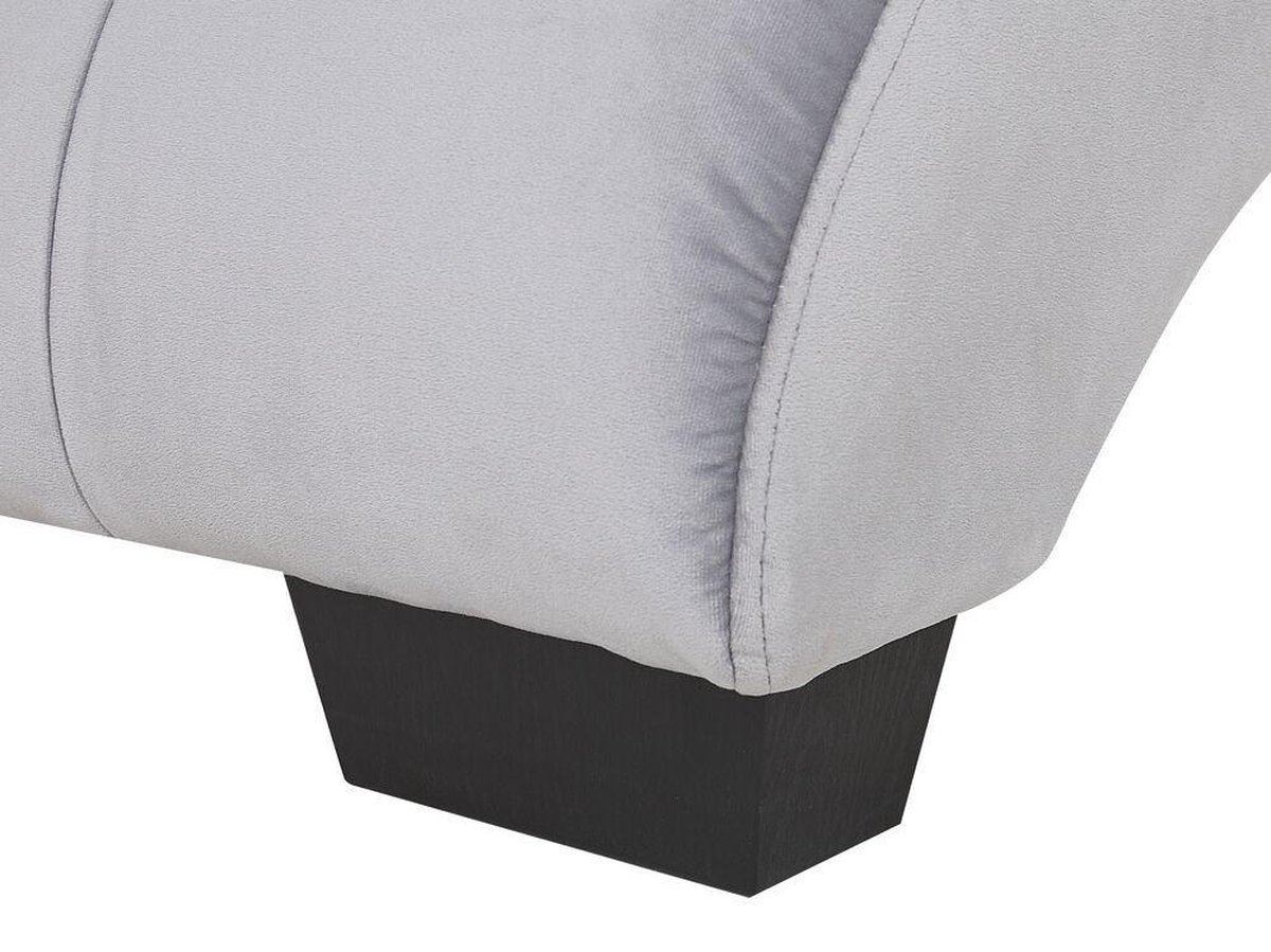 Beliani Simorre Chaise Longue Fluweel 66 X 157 Cm - Grijs