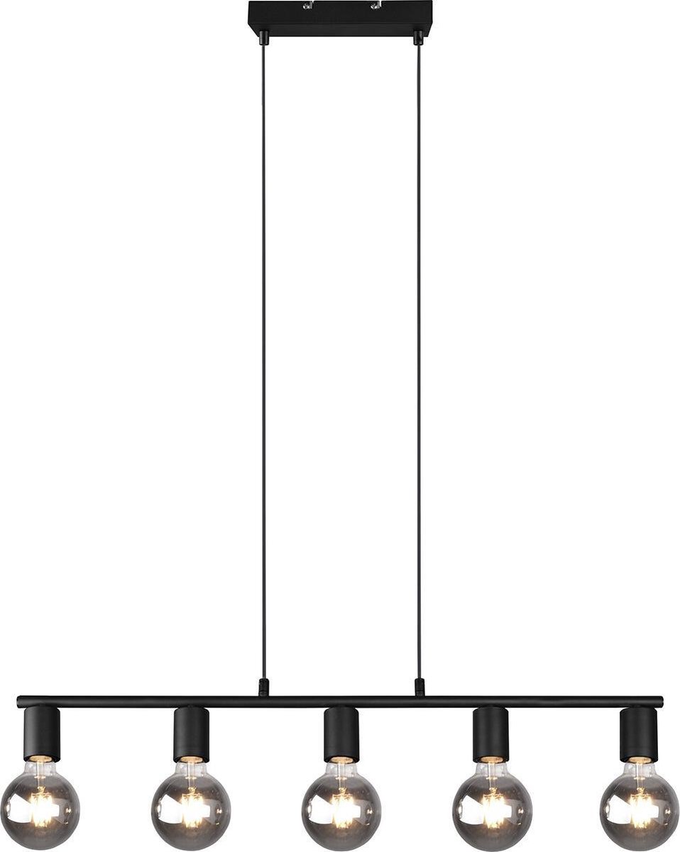 BES LED Led Hanglamp - Trion Zuncka - E27 Fitting - 5-lichts - Rechthoek - Mat - Aluminium - Zwart