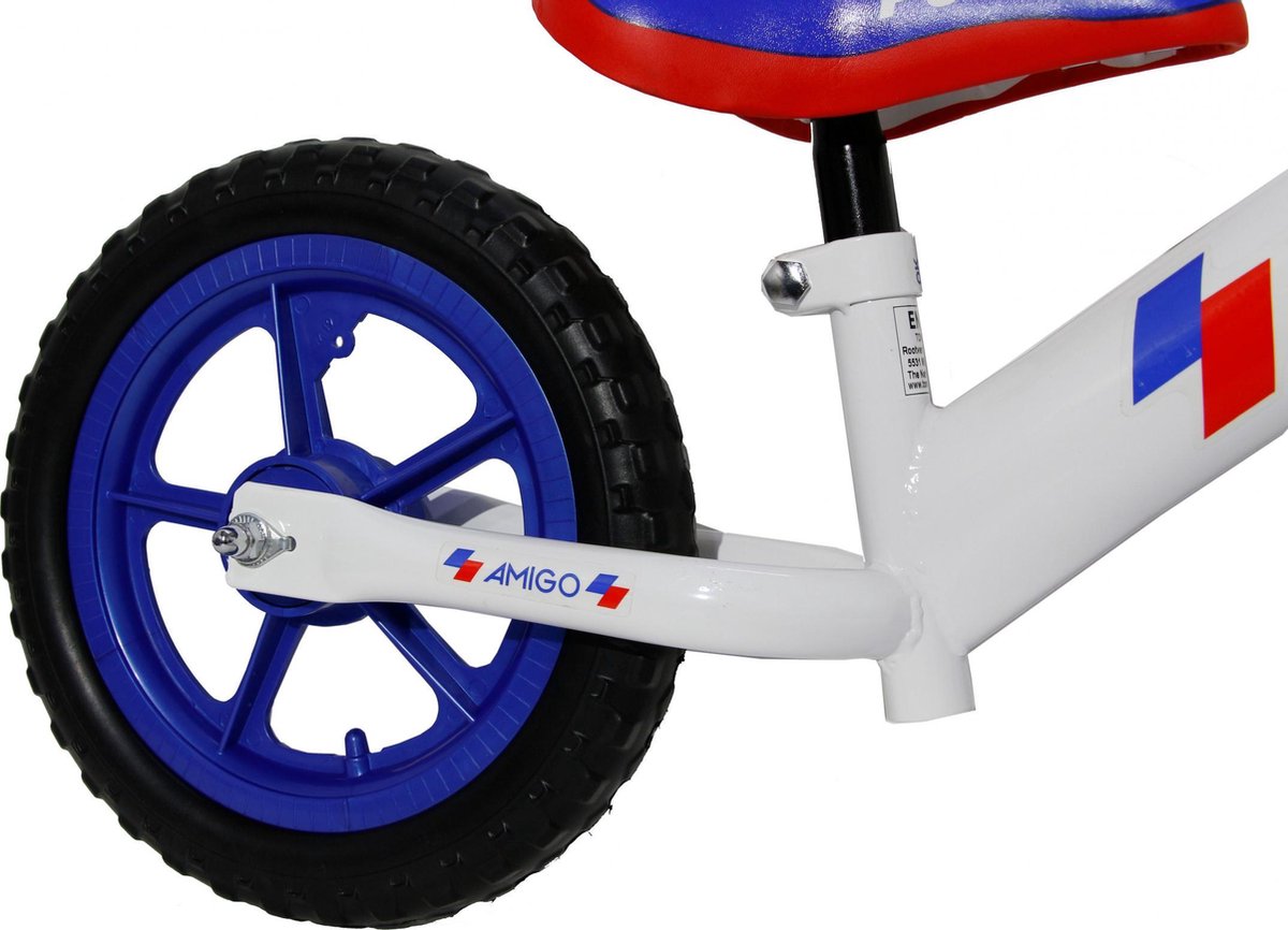 Amigo Police Loopfiets Met 2 Wielen 12 Inch Junior - Wit