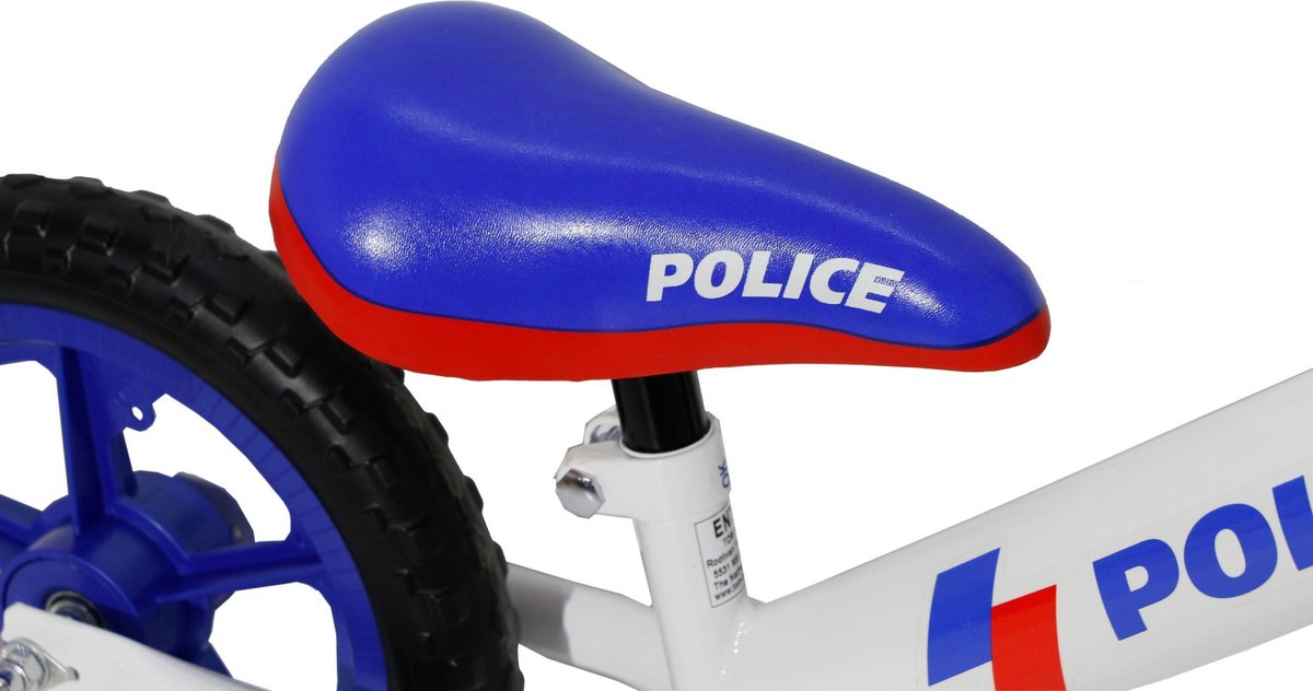 Amigo Police Loopfiets Met 2 Wielen 12 Inch Junior - Wit
