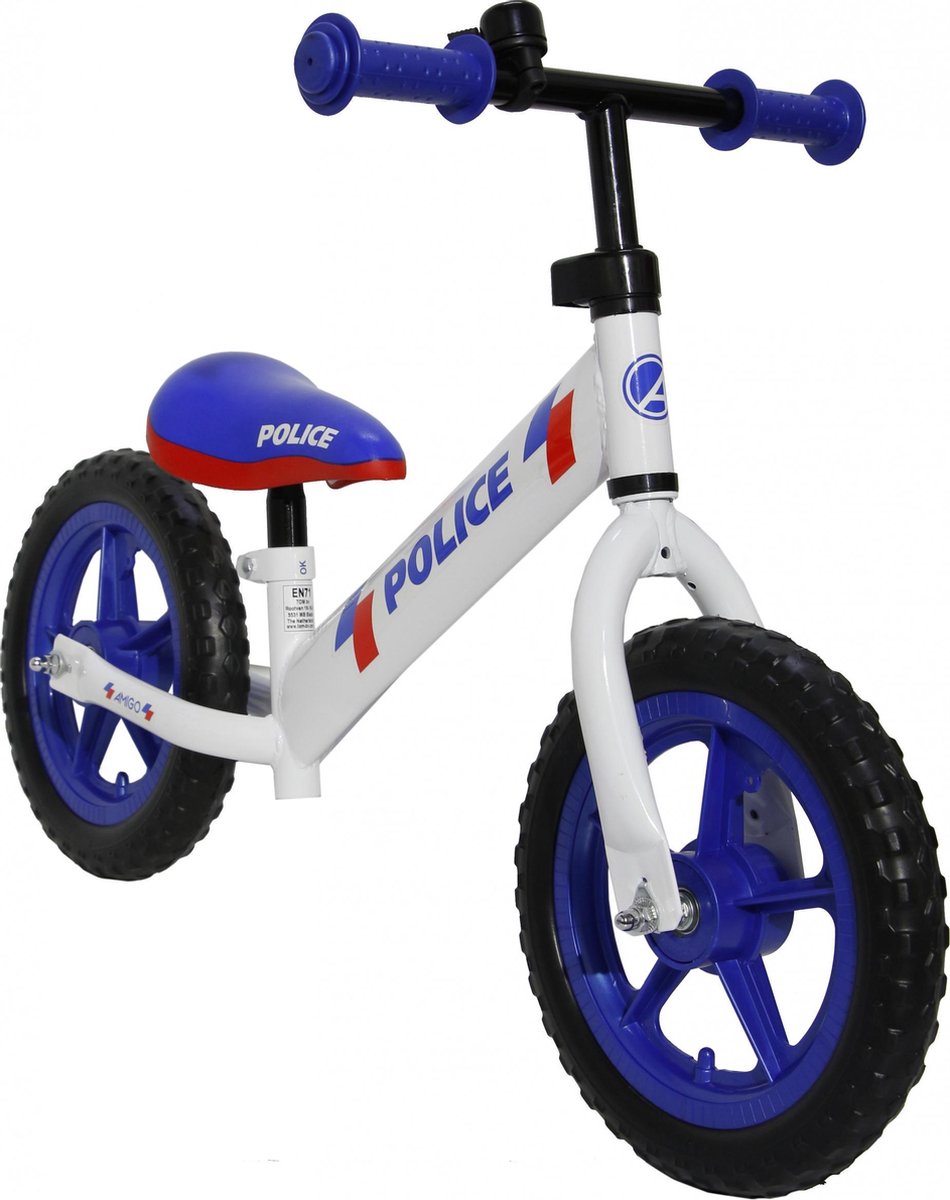 Amigo Police Loopfiets Met 2 Wielen 12 Inch Junior - Wit