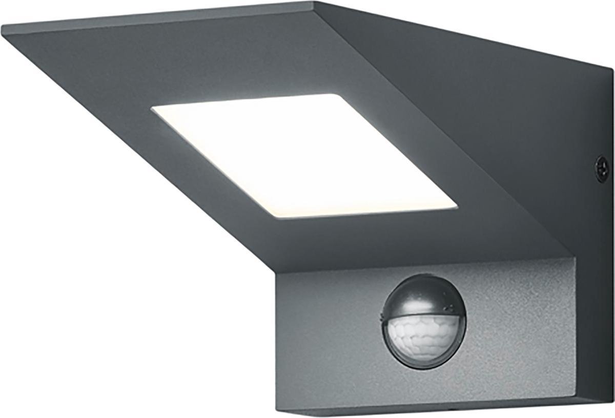 BES LED Led Wandlamp Met Bewegingssensor - Trion Nilsona - 8w - Warm 3000k - Vierkant - Mat Antraciet - Aluminium - Grijs