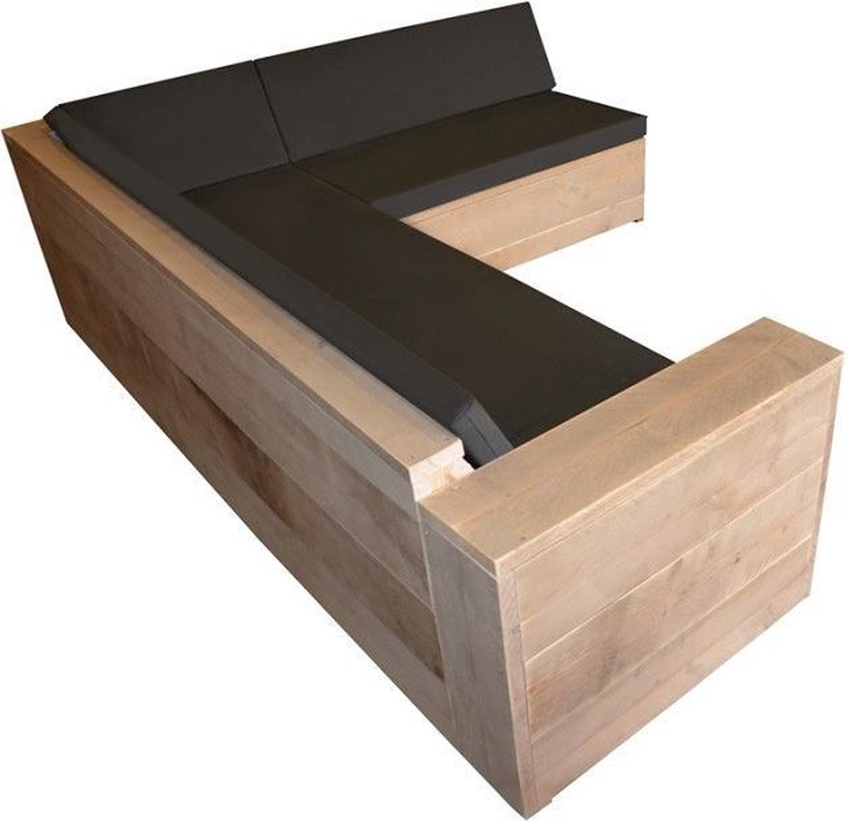 Wood4you Loungeset 1 Steigerhout 230x200 Cm - L-vorm - Incl Kussens - Bruin