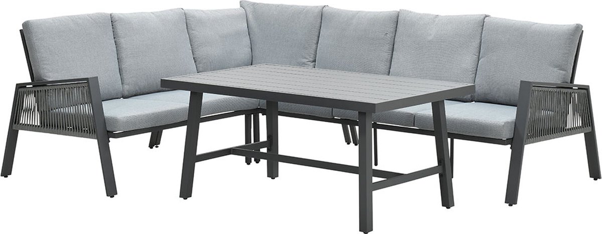 Garden Impressions Andrea Lounge Dining Set - Carbon Black - Links - Grijs