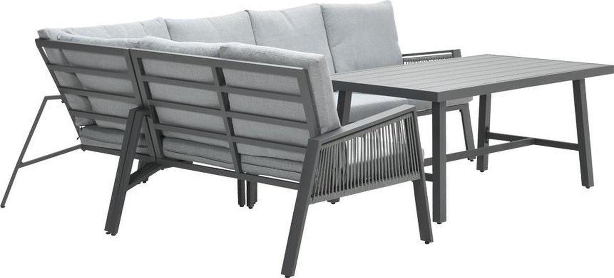 Garden Impressions Andrea Lounge Dining Set - Carbon Black - Links - Grijs