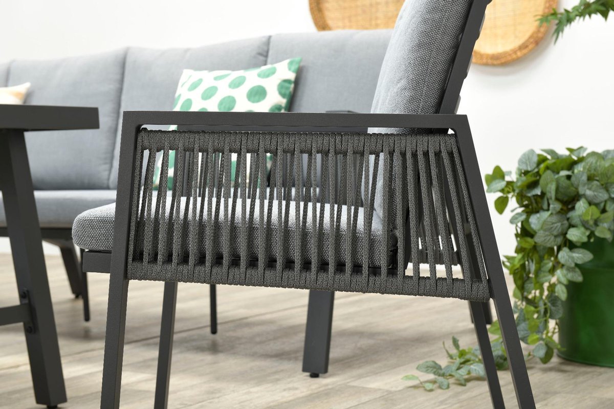 Garden Impressions Andrea Lounge Dining Set - Carbon Black - Links - Grijs