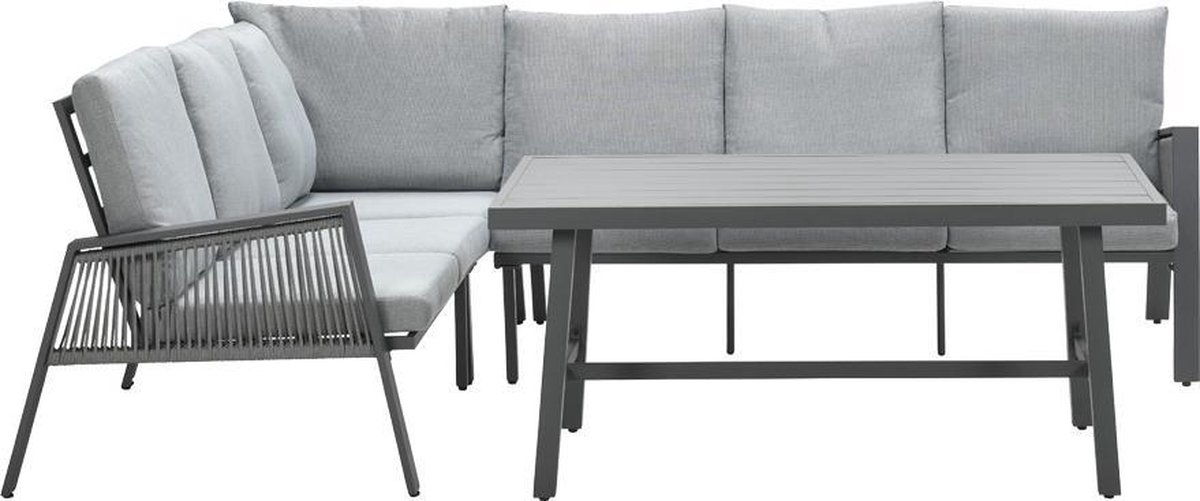 Garden Impressions Andrea Lounge Dining Set - Carbon Black - Links - Grijs
