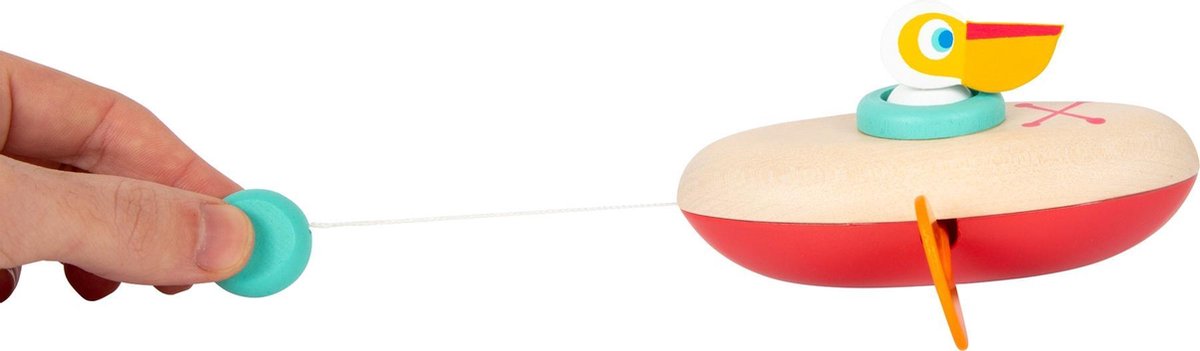 Small Foot Badspeelgoed Pelikaan Junior 14 X 12 Cm Hout - Rood