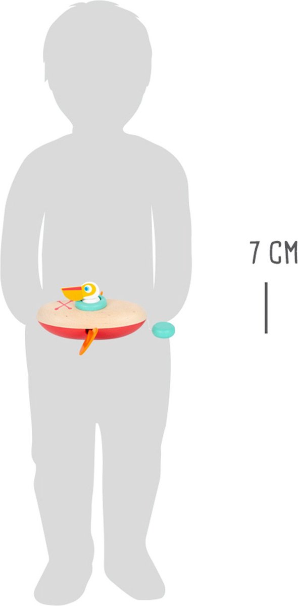 Small Foot Badspeelgoed Pelikaan Junior 14 X 12 Cm Hout - Rood