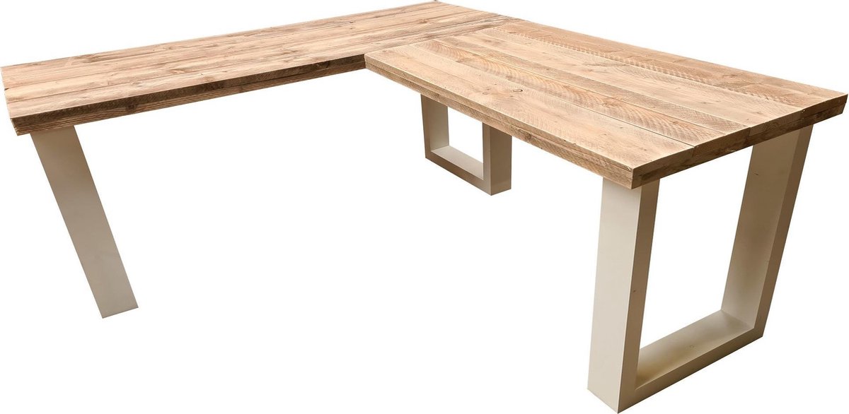 Wood4you New England Hoekbureau Steigerhout 200/130lx72dx75h
