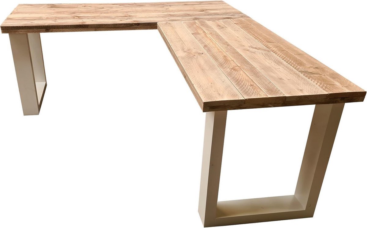 Wood4you New England Hoekbureau Steigerhout 200/130lx72dx75h