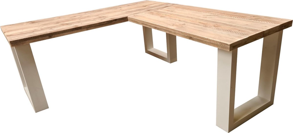 Wood4you New England Hoekbureau Steigerhout 200/130lx72dx75h