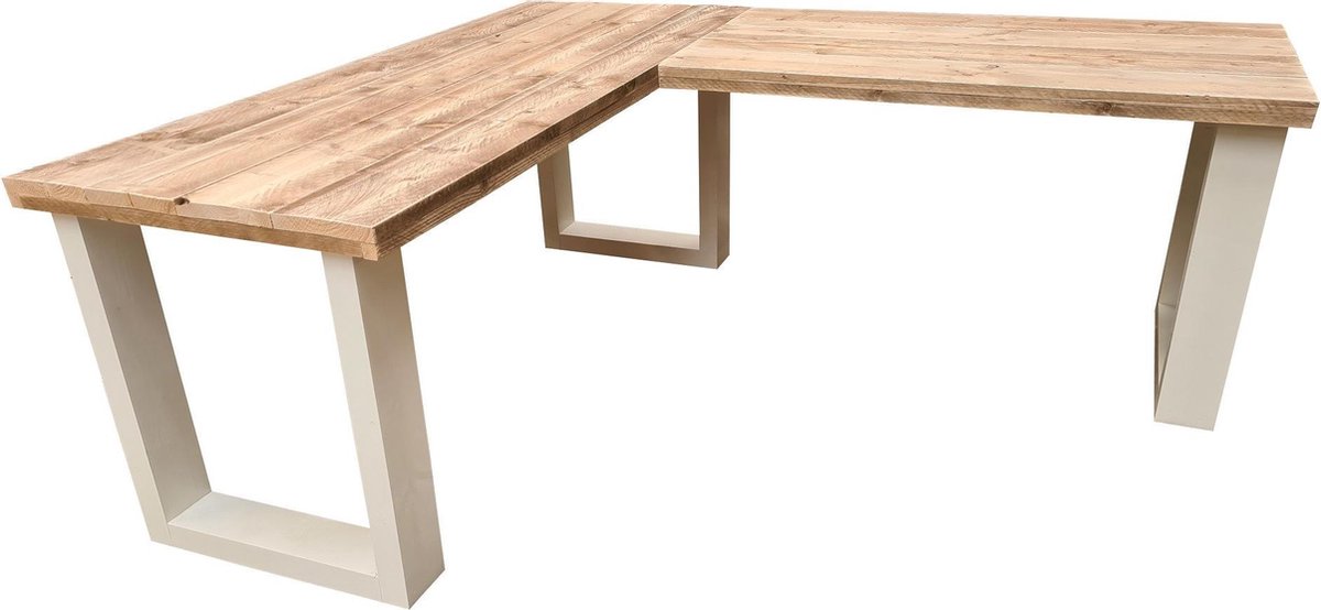 Wood4you New England Hoekbureau Steigerhout 200/130lx72dx75h