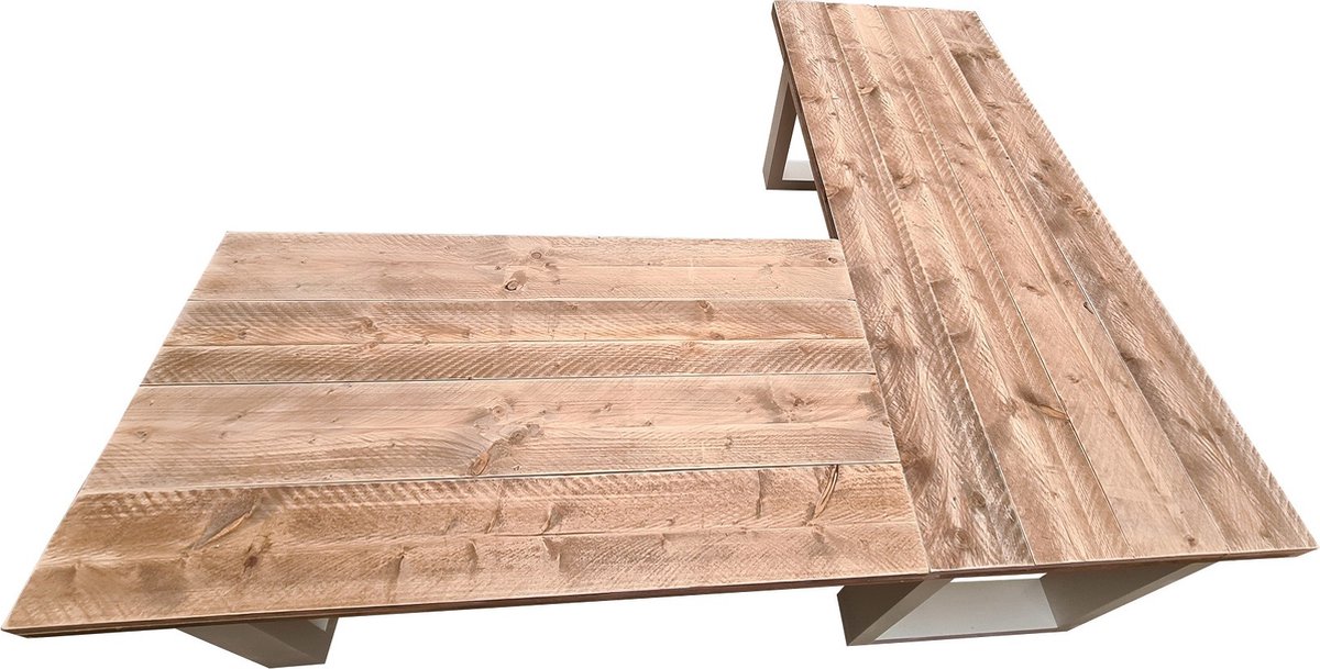 Wood4you New England Hoekbureau Steigerhout 200/130lx72dx75h