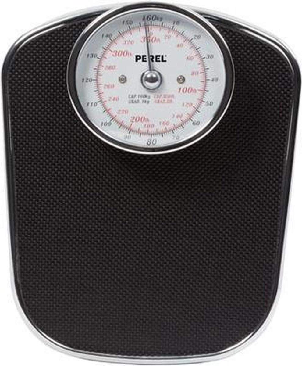 Perel Personenweegschaal Analoog 160 Kg - Zwart