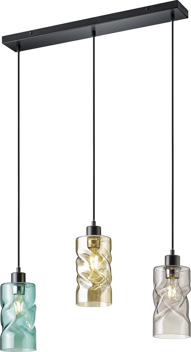 BES LED Led Hanglamp - Trion Swily - E27 Fitting - 3-lichts - Rechthoek - Mat - Aluminium - Zwart