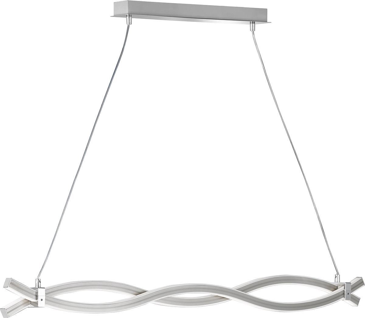 BES LED Led Hanglamp - Hangverlichting - Trion Wivo - 25w - Warm 3000k - Rechthoek - Mat Nikkel - Aluminium - Wit