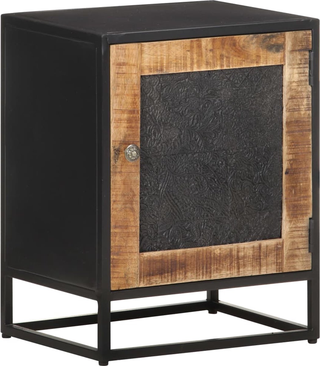 Vidaxl Nachtkastje 40x30x50 Cm Ruw Mangohout - Bruin