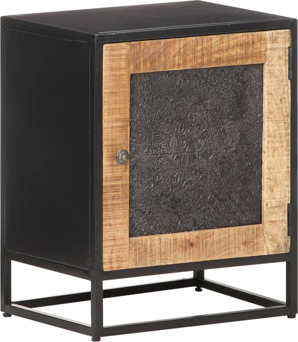 Vidaxl Nachtkastje 40x30x50 Cm Ruw Mangohout - Bruin