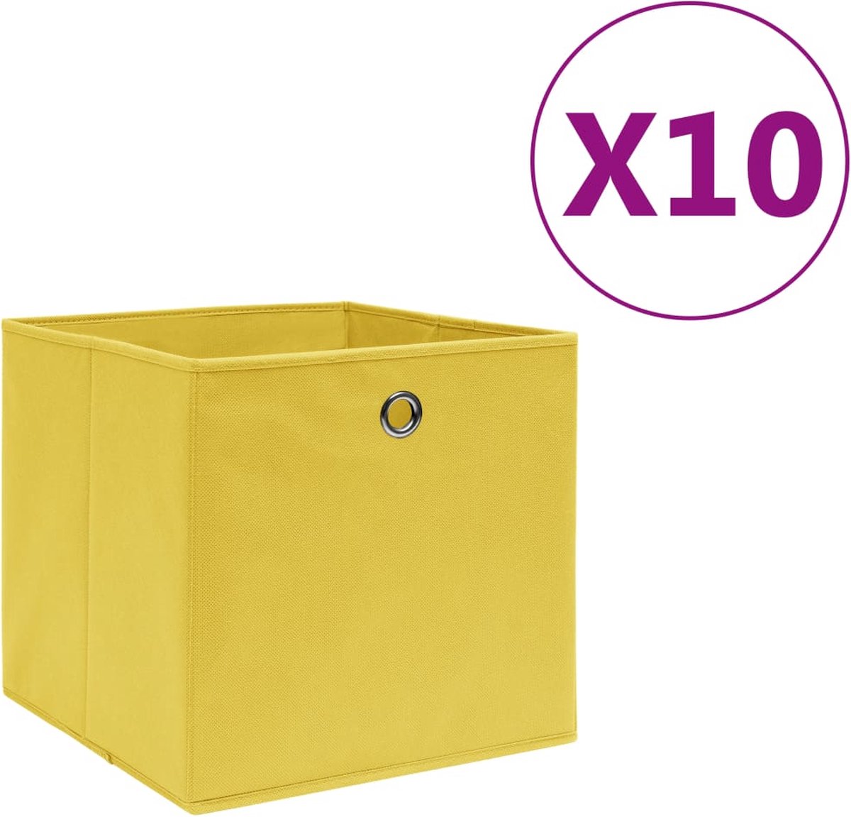 Vidaxl Opbergboxen 10 St 28x28x28 Cm Nonwoven Stof - Amarillo