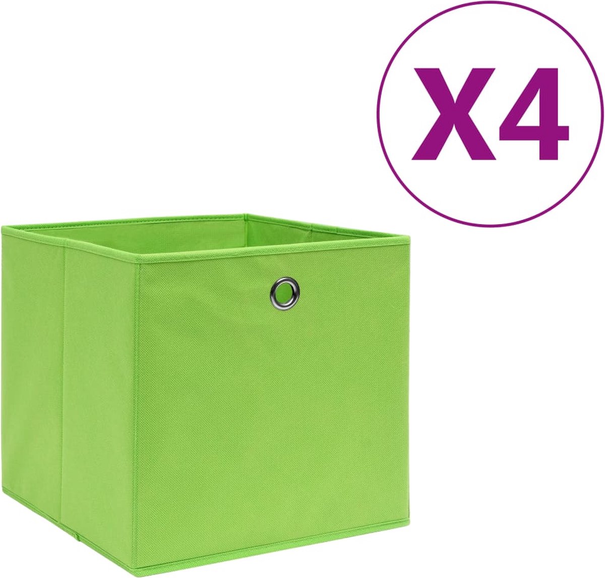 Vidaxl Opbergboxen 4 St 28x28x28 Cm Nonwoven Stof - Verde