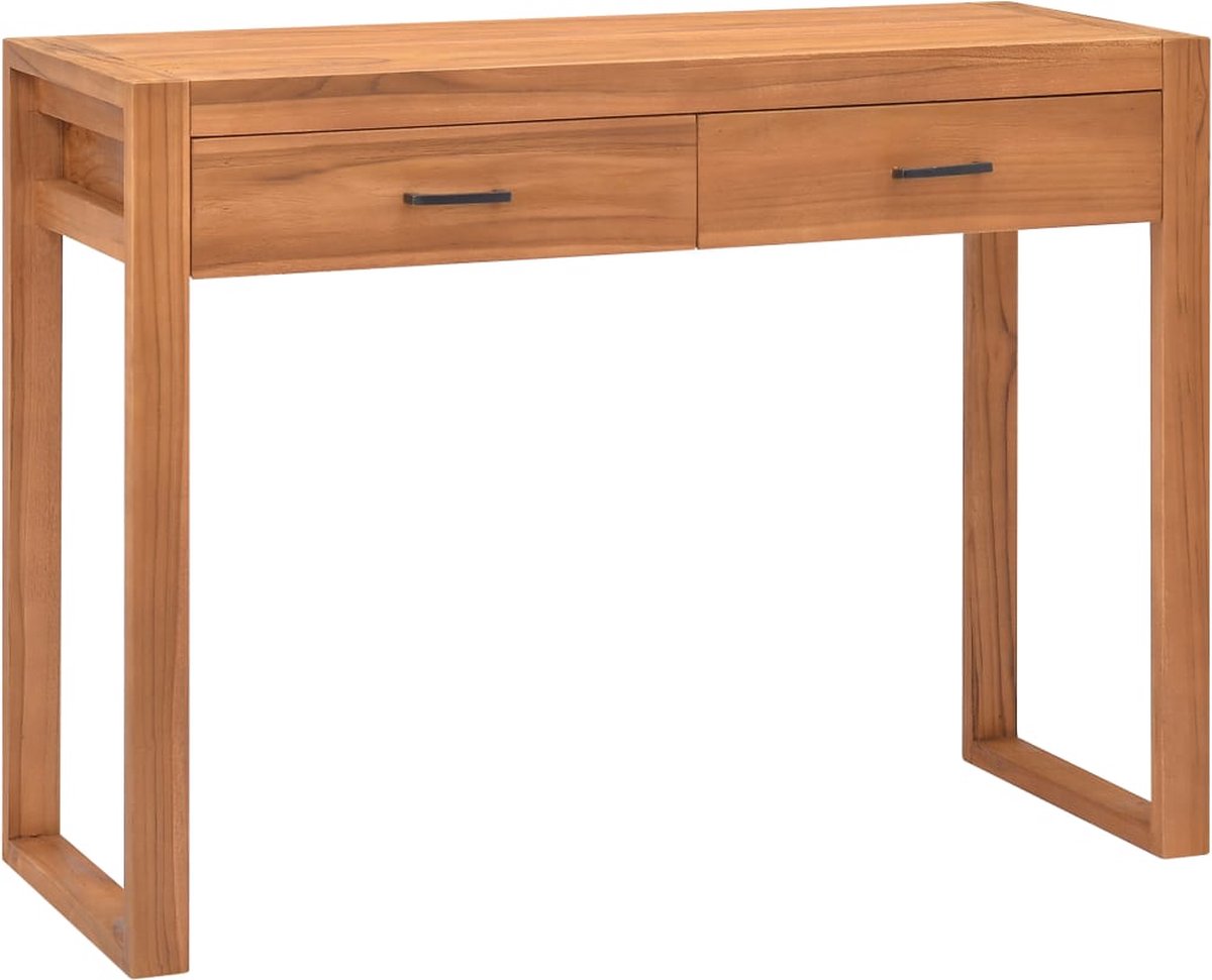 Vidaxl Bureau Met 2 Lades 100x40x75 Cm Gerecycled Teakhout - Bruin