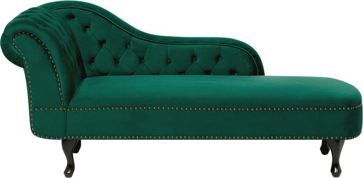 Beliani Nimes Chaise Longue Fluweel 170 X 170 Cm - Verde