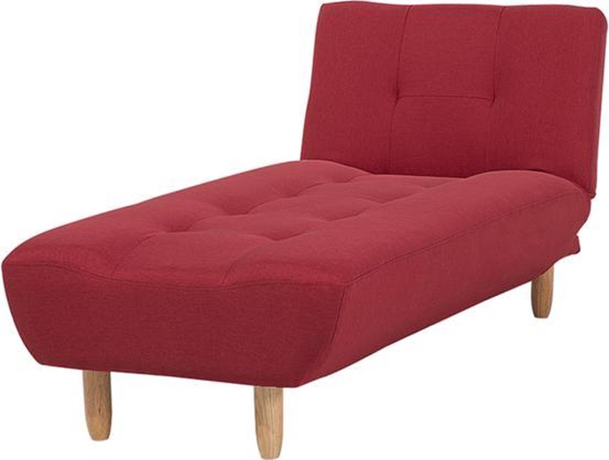 Beliani Alsten Chaise Longue Polyester 75 X 180 Cm - Rojo