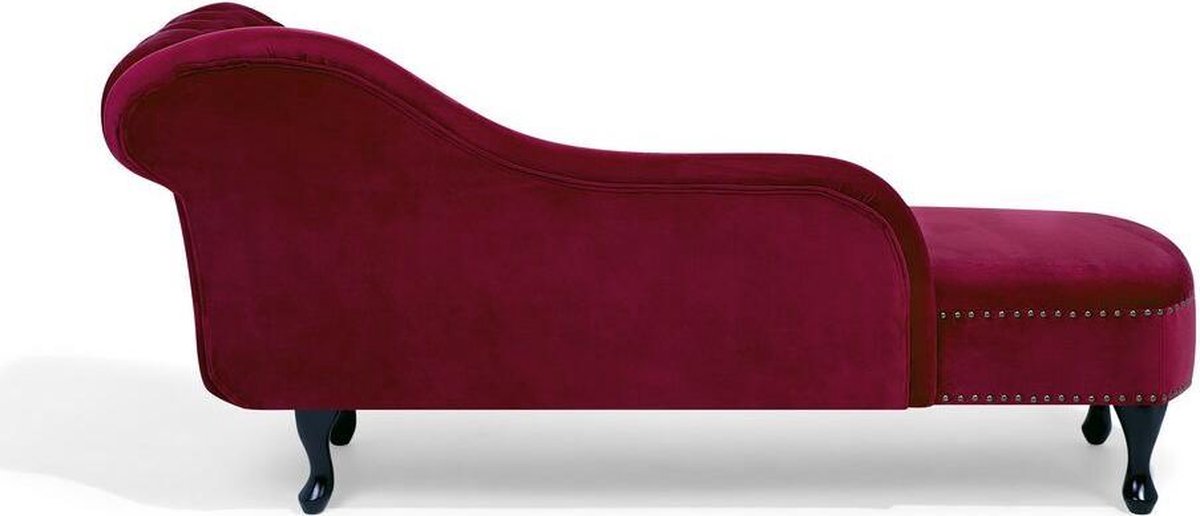 Beliani Nimes Chaise Longue Fluweel 170 X 170 Cm - Rood