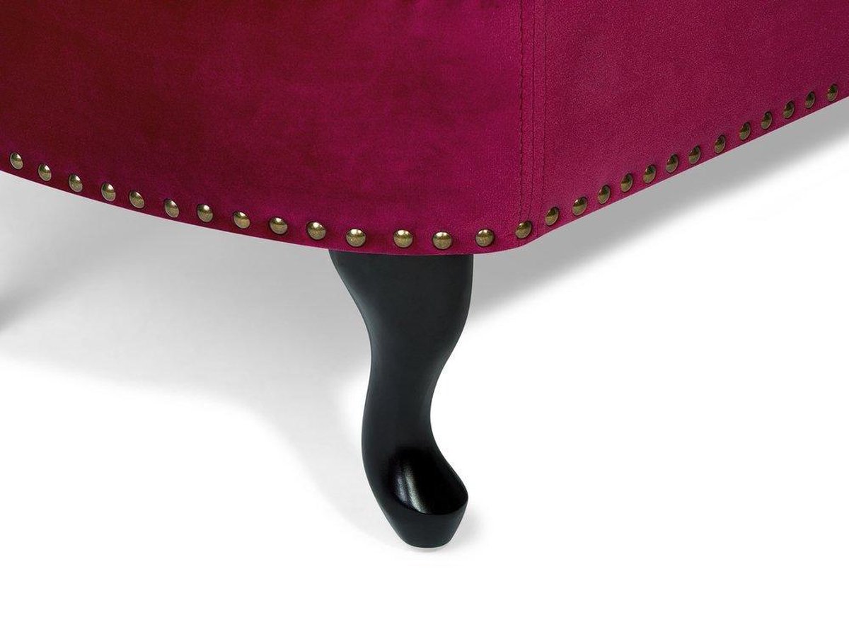 Beliani Nimes Chaise Longue Fluweel 170 X 170 Cm - Rood
