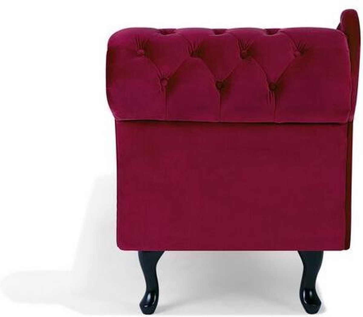 Beliani Nimes Chaise Longue Fluweel 170 X 170 Cm - Rood