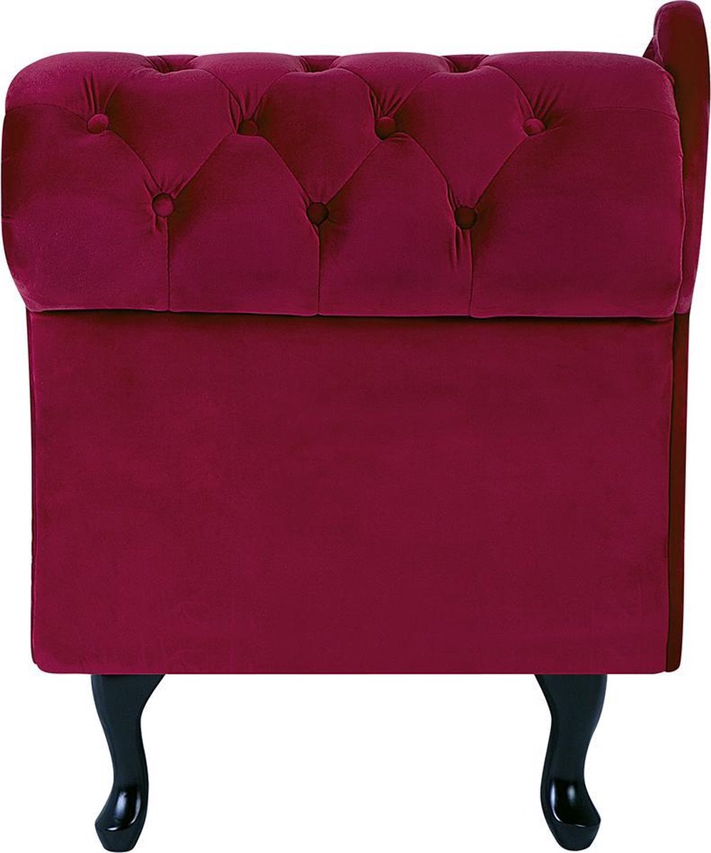 Beliani Nimes Chaise Longue Fluweel 170 X 170 Cm - Rood